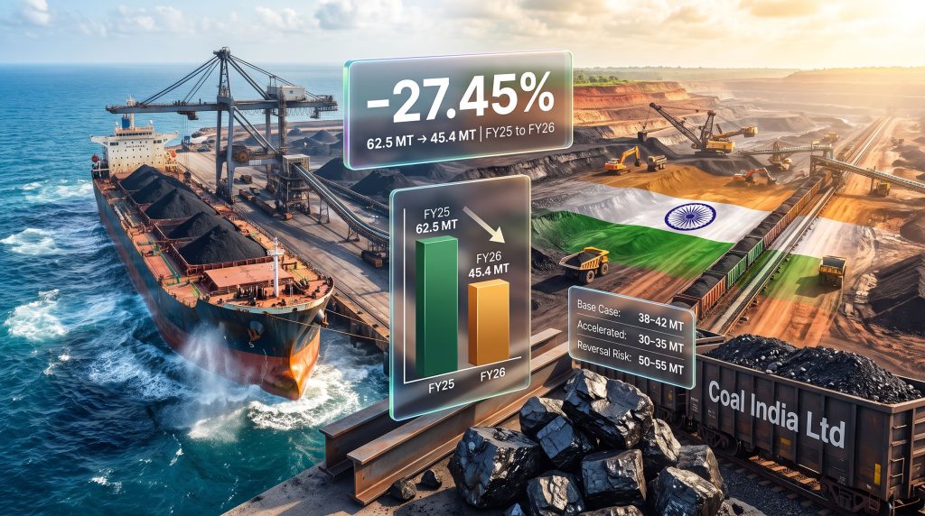 India Thermal Coal Imports Fell 27% in FY26