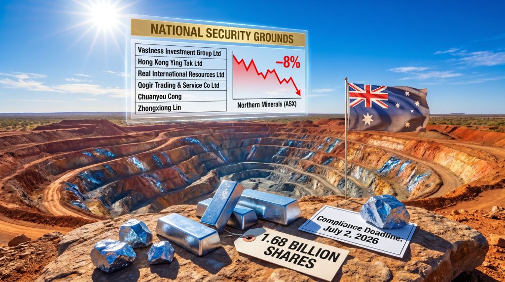 Northern Minerals China-linked investors divestment order mine graphic
