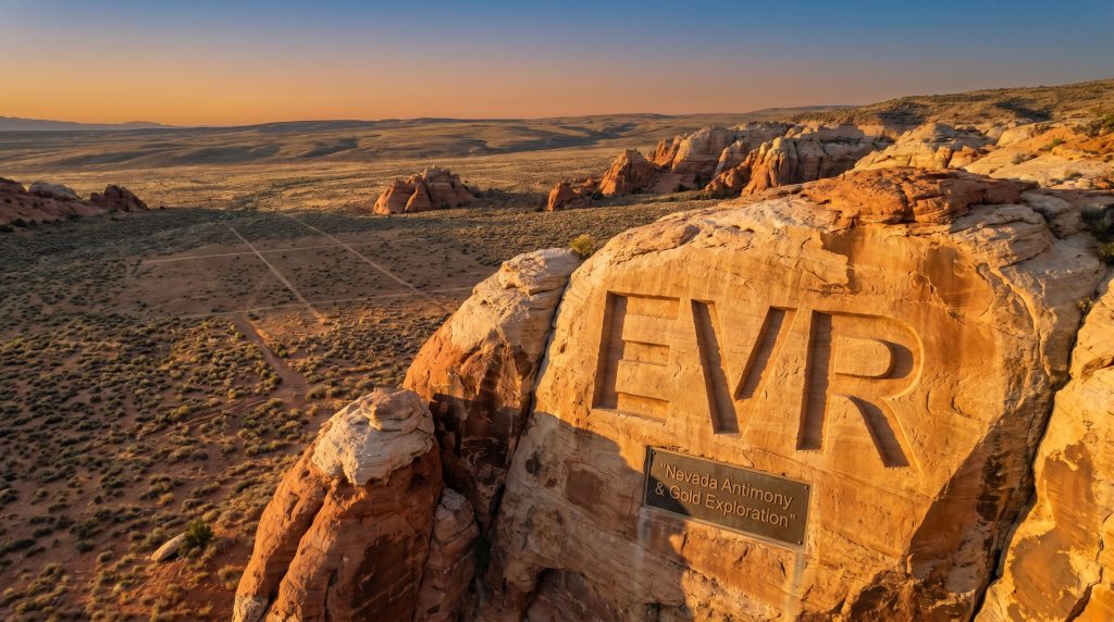 EV Resources Ltd-EVR-EVR carved into desert canyon rock