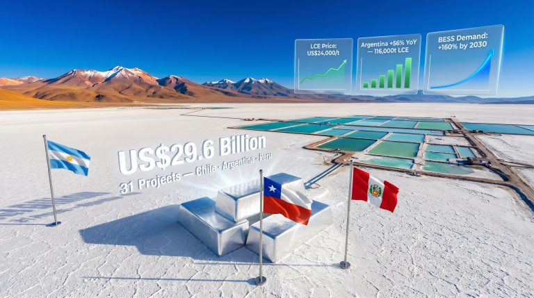 lithium projects in Chile Argentina and Peru infographic