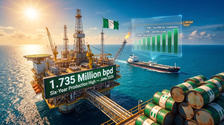 Nigeria oil output six-year high offshore platform