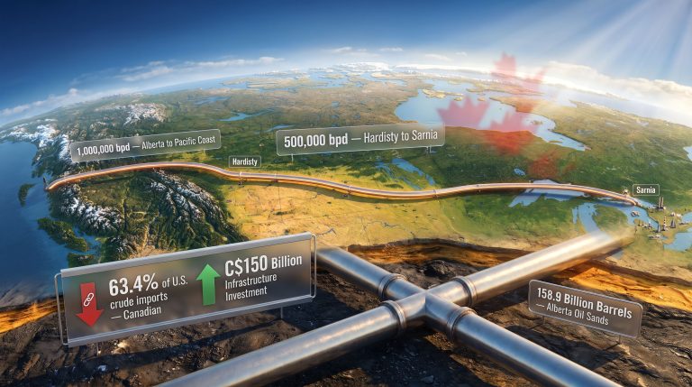 Canada new oil pipeline to cut reliance on U.S. oil routes map