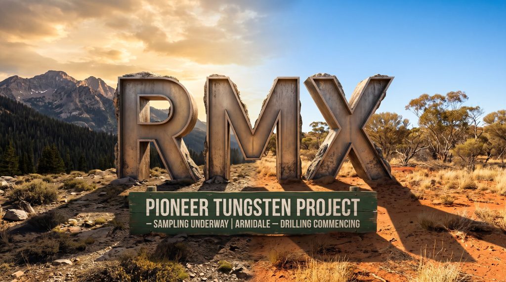 Red Mountain Mining Ltd-RMX-RMX Pioneer Tungsten Project landscape sign