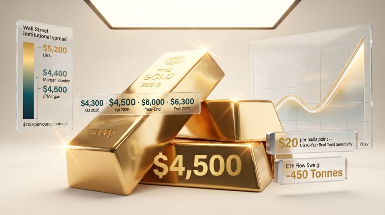 JPMorgan cuts gold forecast to $4500 infographic