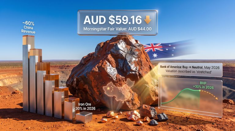 BHP overvalued due to China slowdown graphic