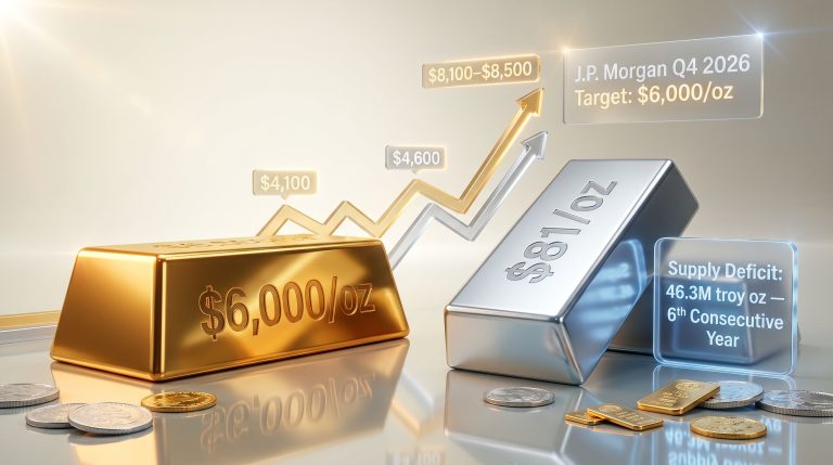 Gold and silver price projections infographic