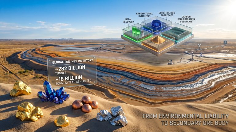 Tailings as a resource infographic over mine site