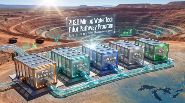 Mining Water Tech Pilot Program participants infographic at mine