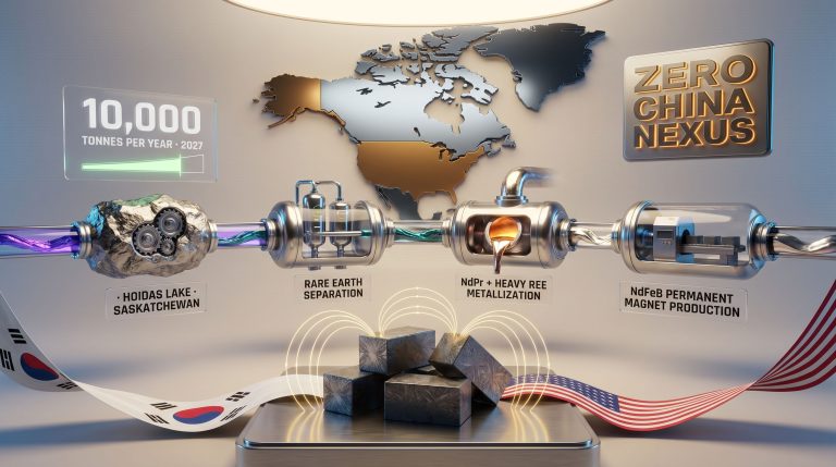 REalloys JS Link rare earth magnet manufacturing platform infographic