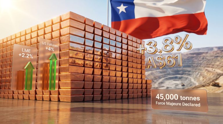 BHP surges on Chile copper issues chart