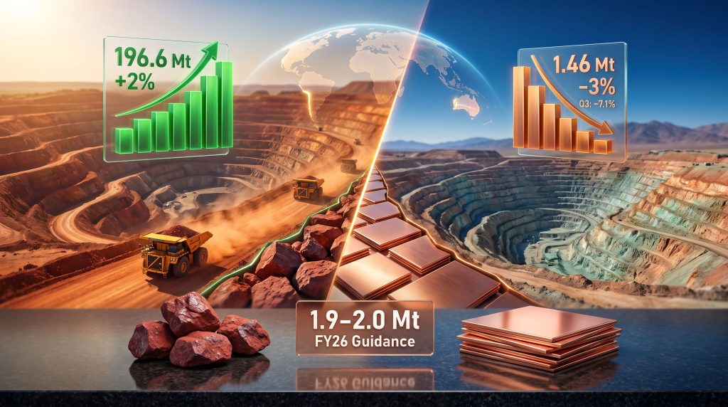 BHP copper production falls as iron ore hits record production