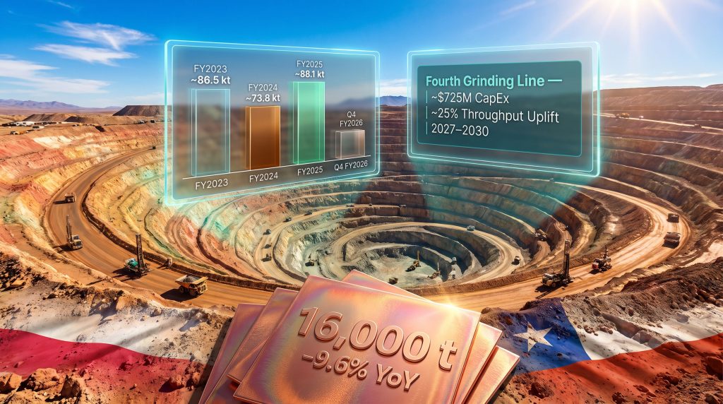 South32 Q4 copper output declines at Sierra Gorda mine chart