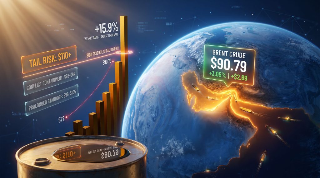 Brent breaks past $90 as U.S.-Iran conflict rages on chart