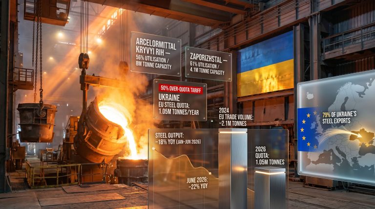 Ukraine steel output at risk infographic￼