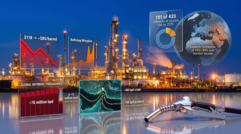 global oil refining industry warning signs infographic