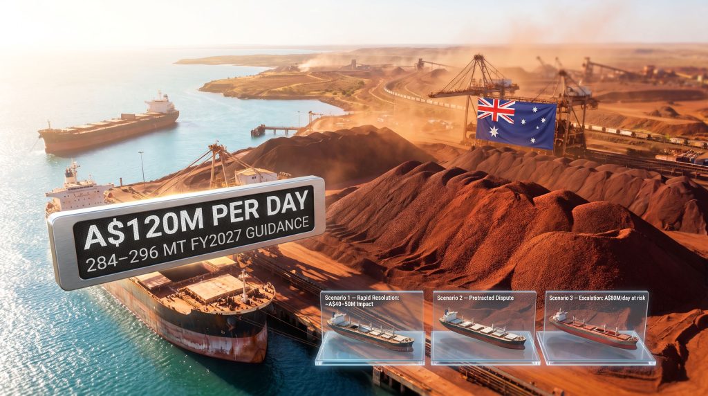 Port Hedland strike and BHP iron ore exports disruption