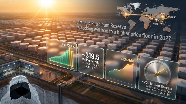 strategic oil reserve buying through 2028 infographic
