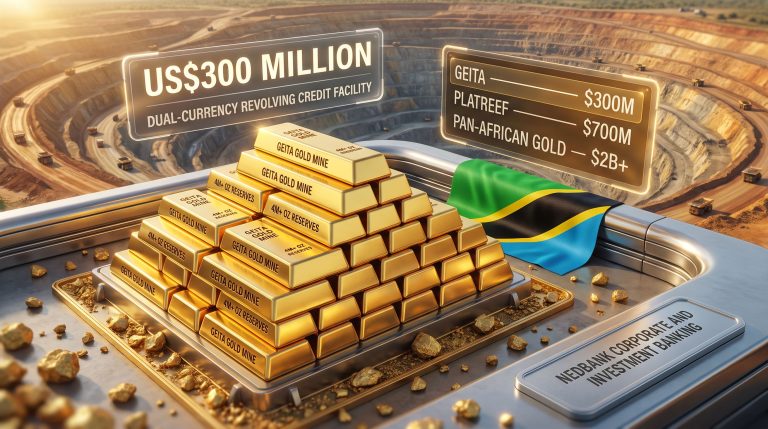 Nedbank $500 million Geita gold mine financing illustration