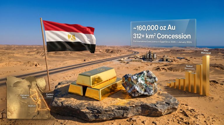 Abu Marawat gold project in Egypt infographic