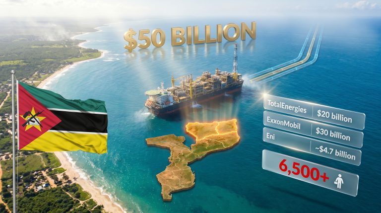 Russia military support for Mozambique LNG projects infographic