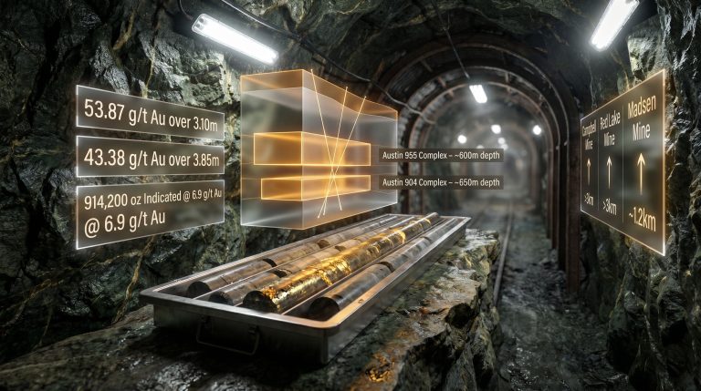 West Red Lake Gold Madsen Mine drilling results infographic