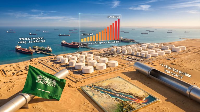 Saudi Arabia Yanbu oil exports amid Houthi tensions infographic