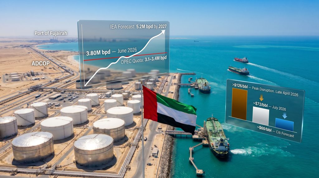 UAE oil output after leaving OPEC forecast chart