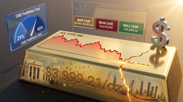gold below $4,000 on Fed rate hike bets chart