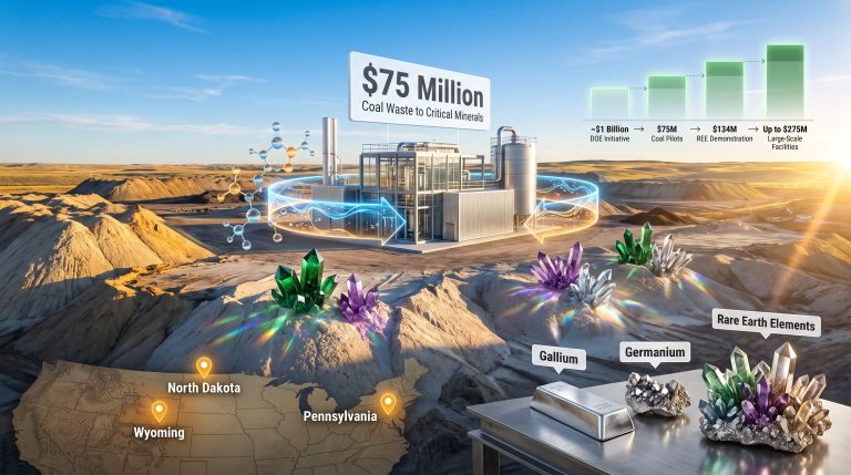 DOE coal waste critical minerals pilot projects infographic