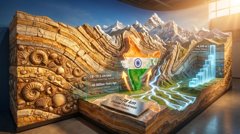 How India collided with Asia to form the Himalayas diagram