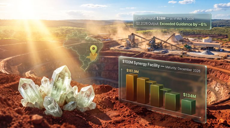 Sigma Lithium debt maturity mining facility chart