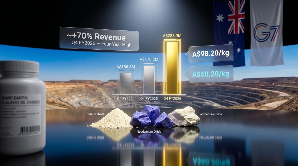 Lynas Rare Earths fourth-quarter revenue rise chart