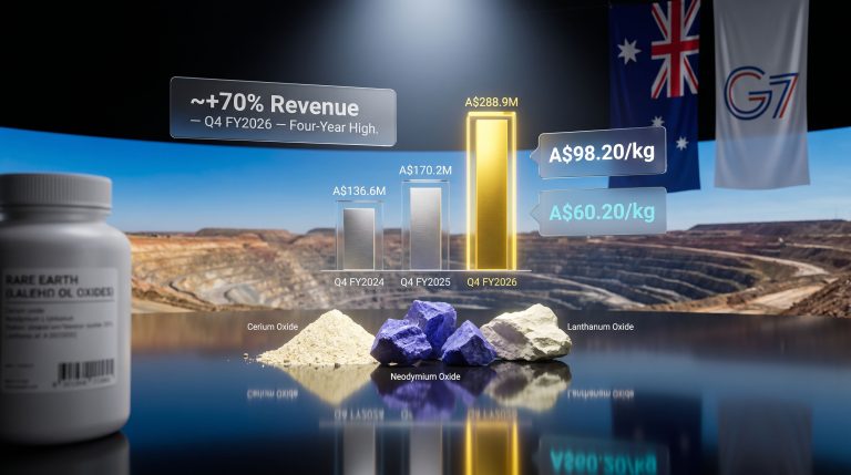 Lynas Rare Earths fourth-quarter revenue rise chart