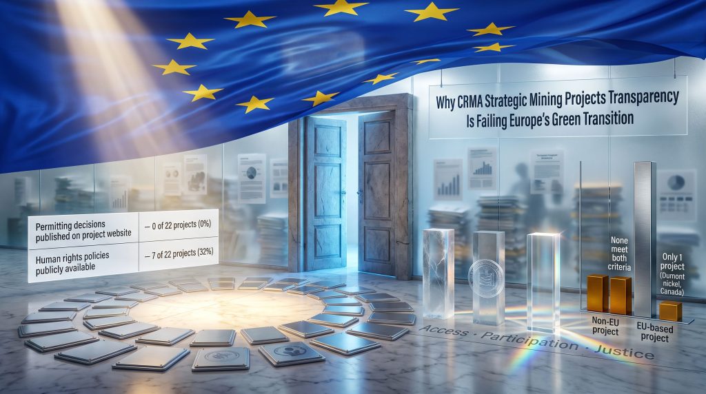 CRMA strategic mining projects transparency infographic under EU flag