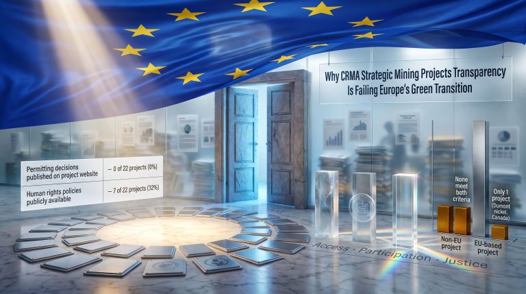 CRMA strategic mining projects transparency infographic under EU flag