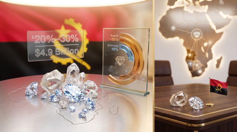 Angola De Beers stake diamond deal graphic