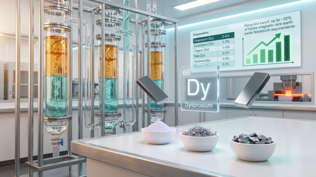 USA Rare Earth dysprosium from magnet scrap recycling lab