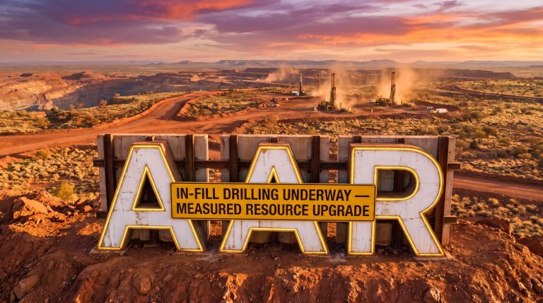 Astral Resources NL-AAR-AAR mining site drilling at sunset