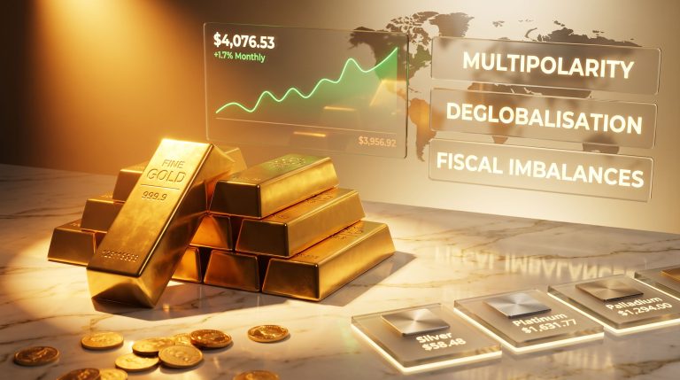 Gold Slips but Ends Four-Month Losing Streak