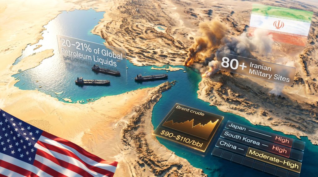 U.S. strikes Iran amid Strait tensions map