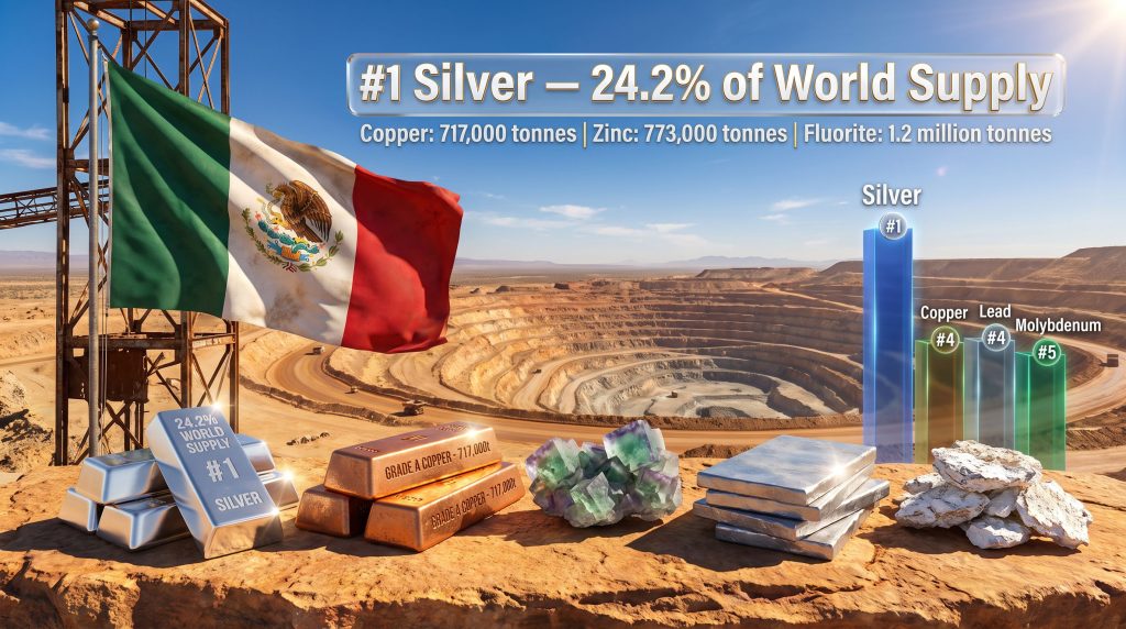 critical minerals in Mexico mining infographic