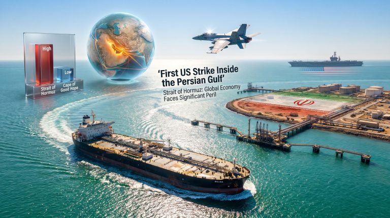 US strikes Iranian-linked oil tanker in Persian Gulf scene