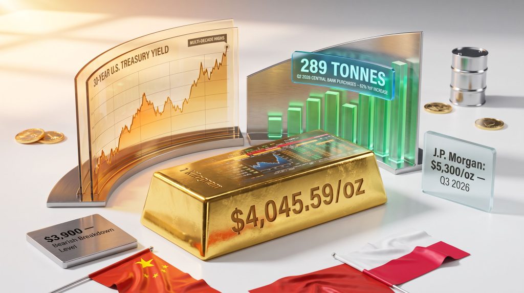 Gold Prices Fall as Treasury Yields Rise & Banks Buy