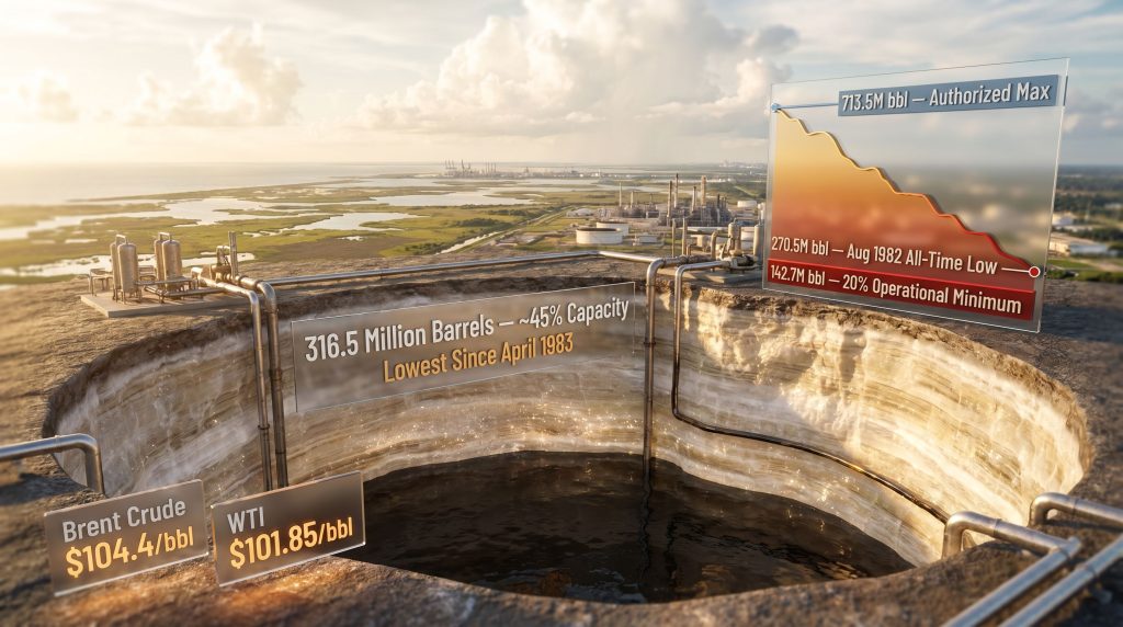 US Strategic Petroleum Reserve lowest level since 1983 infographic