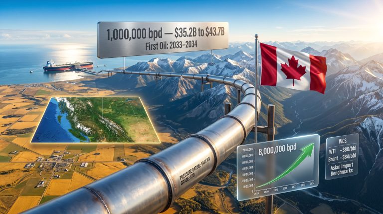 Canada West Coast oil pipeline and oil sands expansion infographic