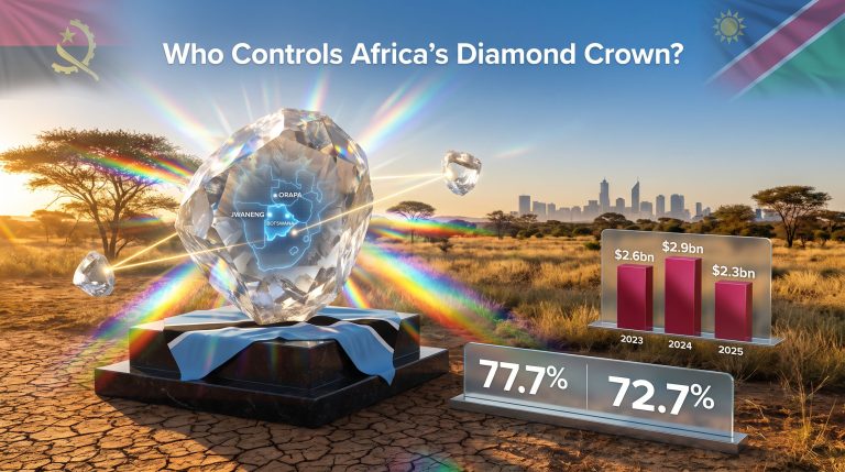 Botswana De Beers takeover diamond industry graphic
