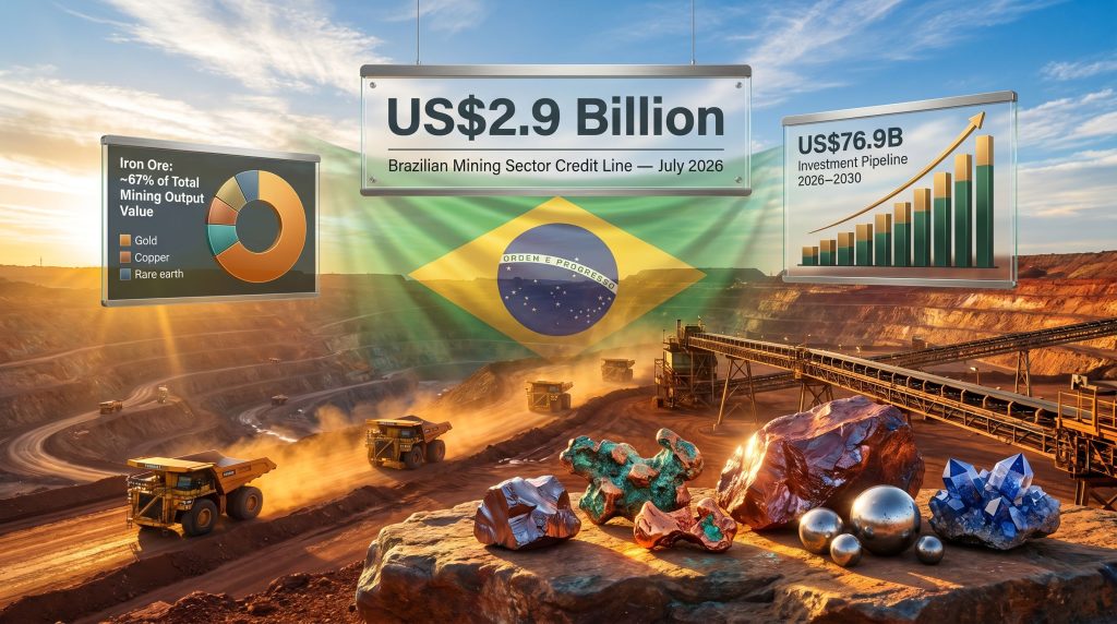 Brazilian mining sector credit line infographic display
