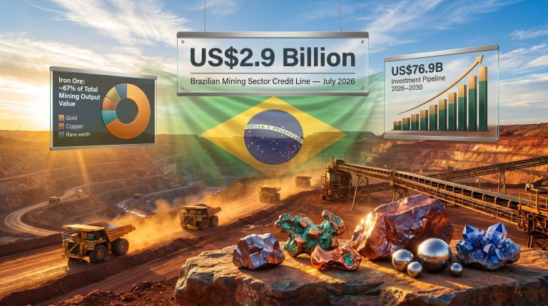 Brazilian mining sector credit line infographic display