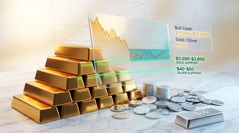 gold and silver bottom predictions chart analysis