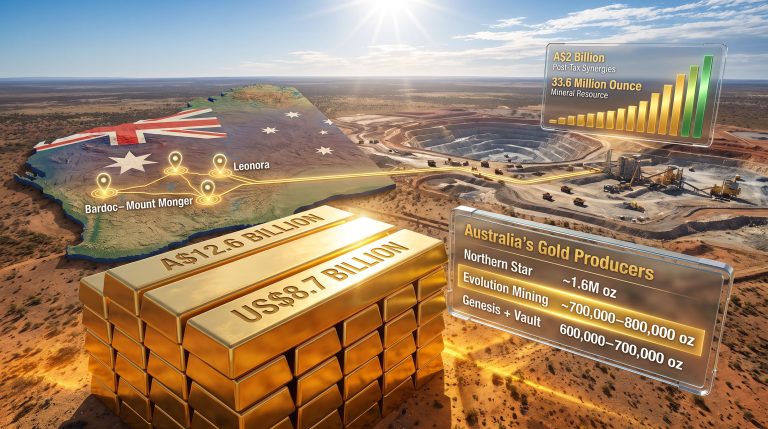 Vault and Genesis merger Australian gold producer infographic